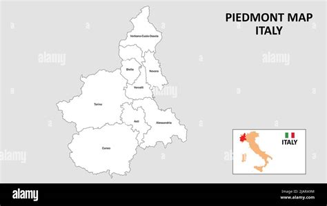 Piedmont Mappa Mappa Dello Stato E Del Distretto Del Piemonte Mappa