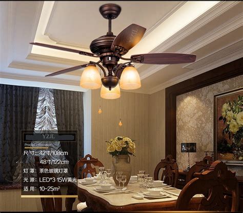 Because they connect directly to a ceiling junction box, these designs can be installed wherever a ceiling light currently exists. American rustic retro Fan chandelier fan lights living ...