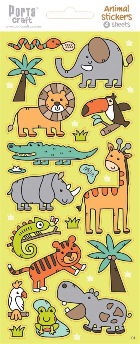 Sticker Sheets 1 Animals Design C 4 Sheets Product 12815201c