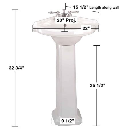 Small Corner Pedestal White Bathroom Sink Vitreous China Renovators