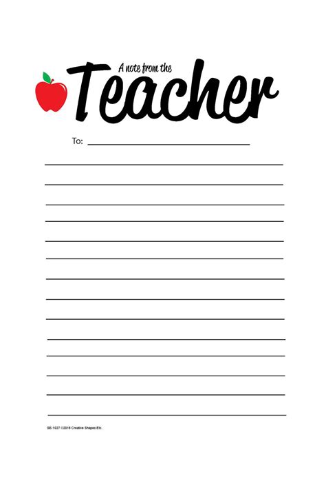 Celebrate teachers with notes from students collected through google forms. Note From Teacher - Notes to Parents | Creative Shapes Etc.