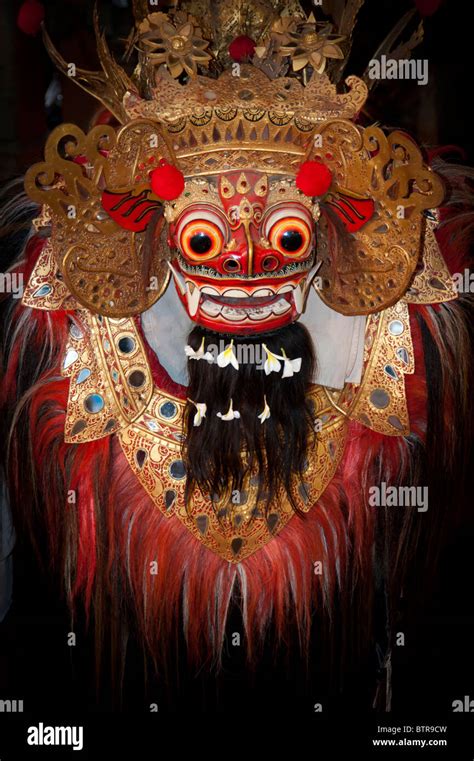Barong The Colourful Head Of Traditional Balinese Dance Depicting The