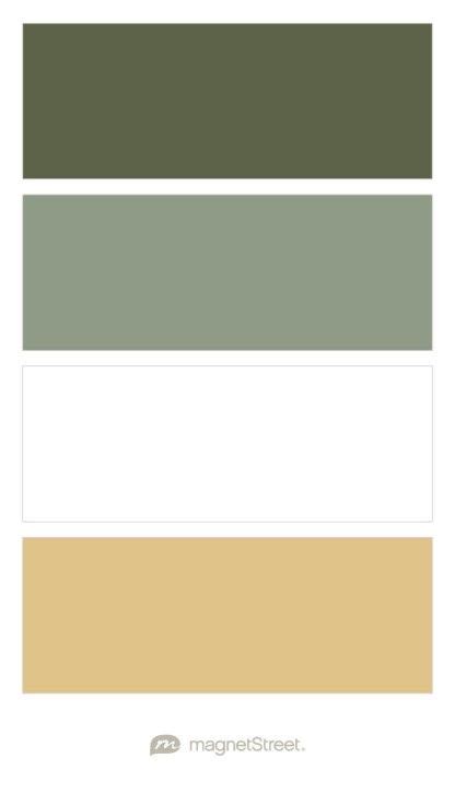 Ivy Green Green Willow White And Matte Gold Wedding Color Palette