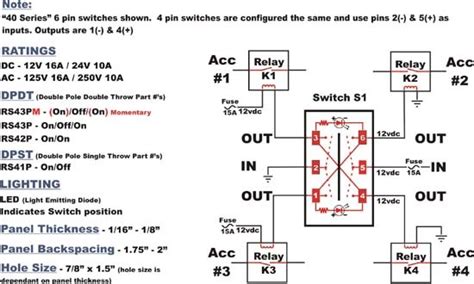 Standard electrical connector wiring diagram. 6 Pin Switch Wiring