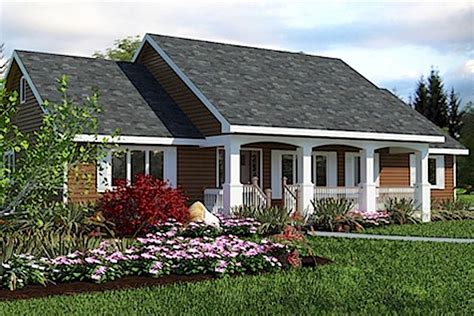 3 Bedroom Country Ranch House Plan With Semi Open Floor Plan