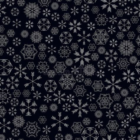 Vector Snowflakes Seamless Pattern Stock Illustration Illustration Of