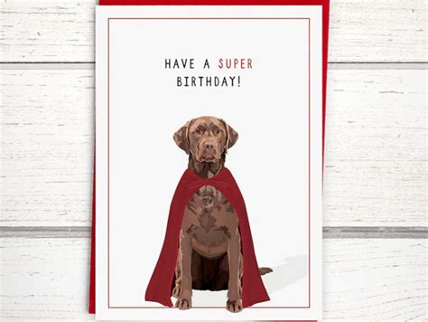 Chocolate Lab Birthday Card Happy Birthday Cards Dog Etsy