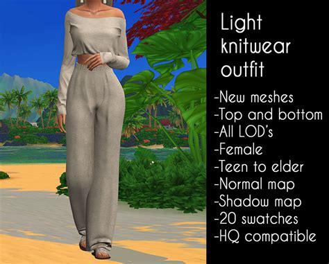 Lazyeyelids Light Knitwear Sims 4 Sims