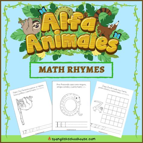 Alfa Animales Math Rhyme Book Spanglish Schoolhouse