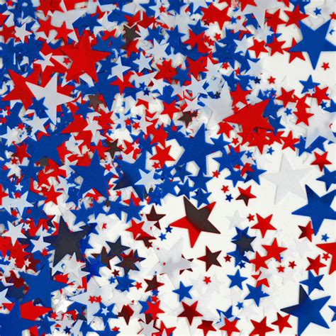 Red White And Blue Stars Metallic Confetti Patriotic Party Supplies