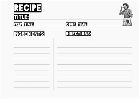 Printable Recipe Card Template Instant Download Etsy Canada Recipe Cards Template