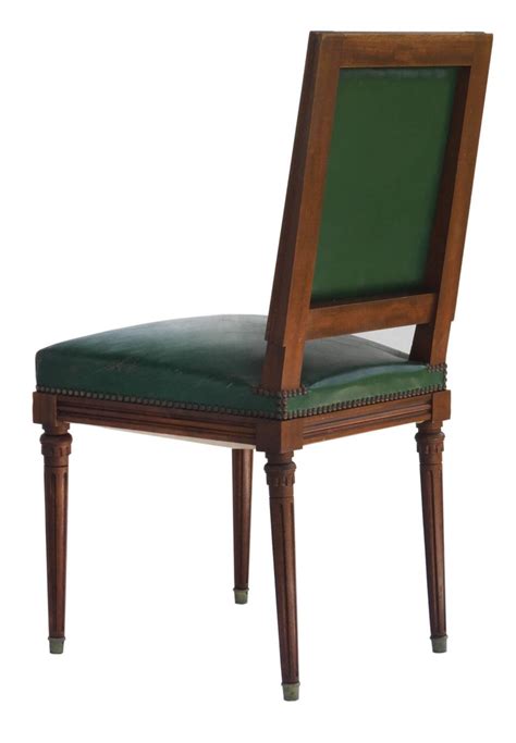 Shop with afterpay on eligible items. Six Dining Chairs French Louis XVI Revival Green Leather ...