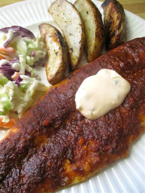 This feature highlights in detail basa fish: Blackened Basa with Sriracha Tartar Sauce | Basa fillet ...