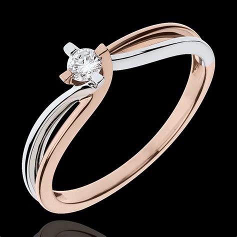 Ring Precious Nest Claire Whiet Gold Pink Gold 011 Carat