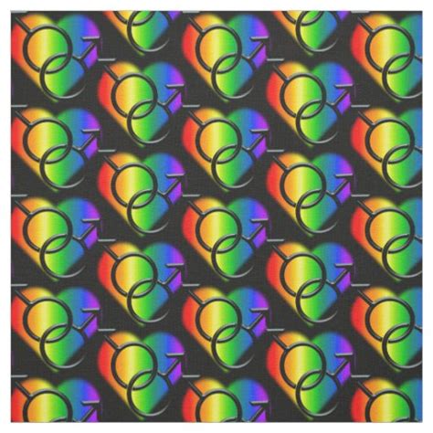 gay pride fabric rainbow man love fabric zazzle