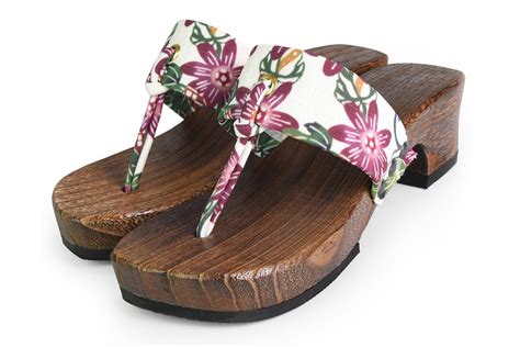 wholesale prices japanese ladies wooden flower geta women s yukata kimono shoes clogs sandals