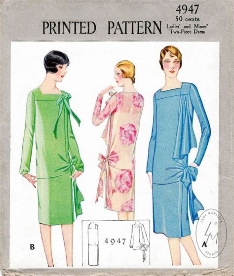 1920s 20s Evening Cocktail Dress Pattern Vintage Sewing Etsy In