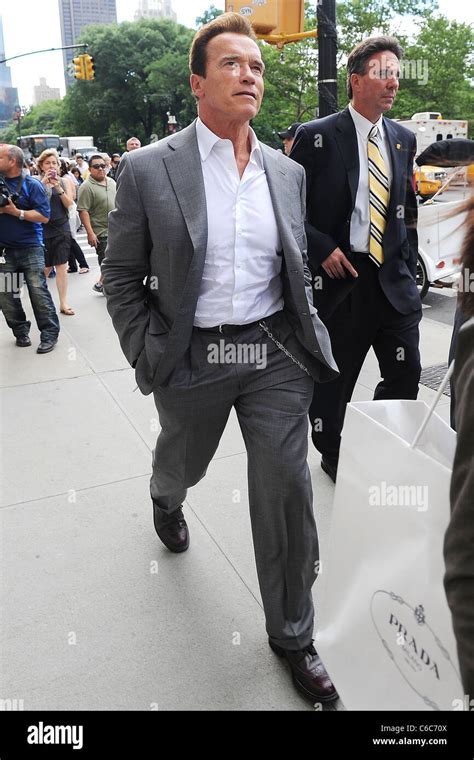 California Governor Arnold Schwarzenegger Walking Back To His Midtown