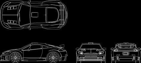 Cars 4 Views Dwg Model For Autocad Designs Cad
