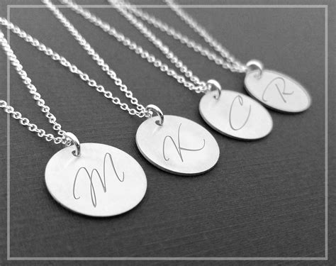 Personalized Initial Necklace Sterling Silver Sincerely Silver