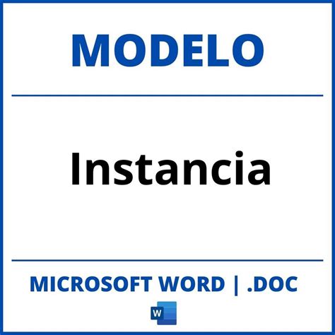 Modelo De Instancia En Word Images And Photos Finder