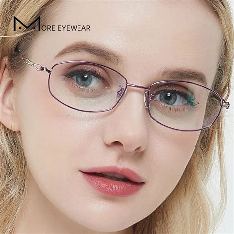 85340 Pure Titanium Prescription Glasses Optical For Women Light Weight Myopia Eyeglasses Metal