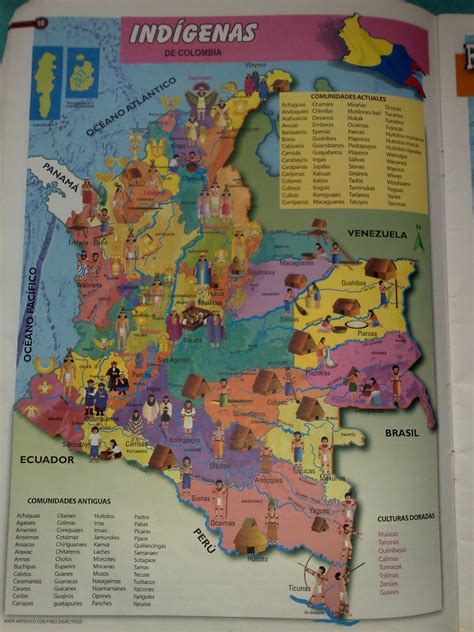 mapa de colombia con las culturas indigenas actuales