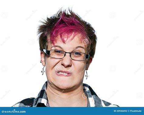 Close Up Of An Irritated Woman Making A Face Stock Photo Image Of