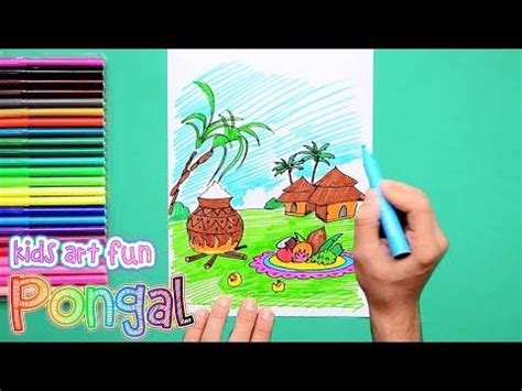 Ka kids drawing 65.591 views2 year ago. How to draw and color Pongal festival - YouTube (With ...