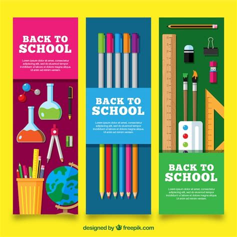 Free Vector Vertical Back To School Banners