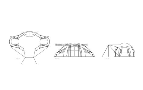 Large Camping Tent Autocad Block Free Cad Floor Plans