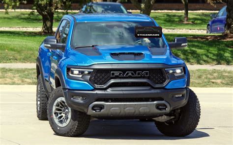 Caught 2021 Ram 1500 Trx In Hydro Blue Hits The Streets Moparinsiders