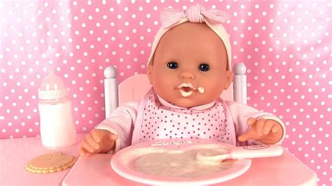 Baby Doll Eating Baby Food In Doll Chair Toys Youtube