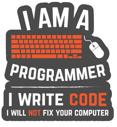Computer Coder Programmer I Write Code Sticker 35 Decal Programmer