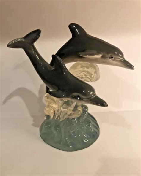 Vintage Dolphin Swimming Herco Figure Statue Lucite Fish 55 Tall 599