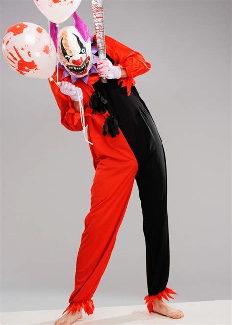 Mens Halloween Scary Creepy Clown Costume Mens Creepy Clown Halloween