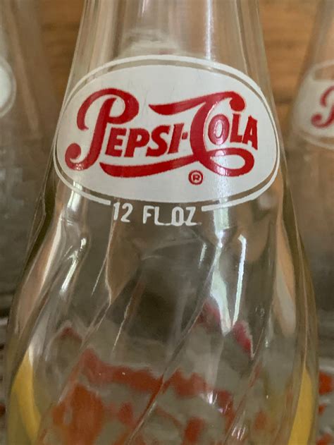 Vintage Pepsi Cola Bottle Mid Century Swirl Glass Bottle 12 Etsy