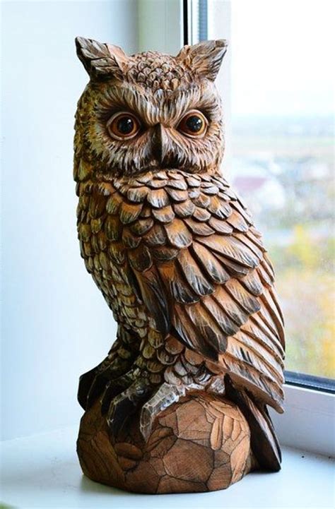 Great Horned Owl Wood Sculpture By Brad Wiley Artofit