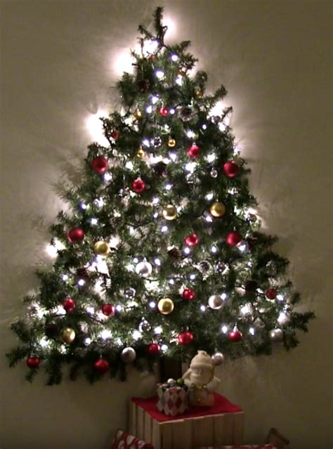 Check spelling or type a new query. Wall Mounted Christmas Tree Saves Space By Attaching Garland & Lights