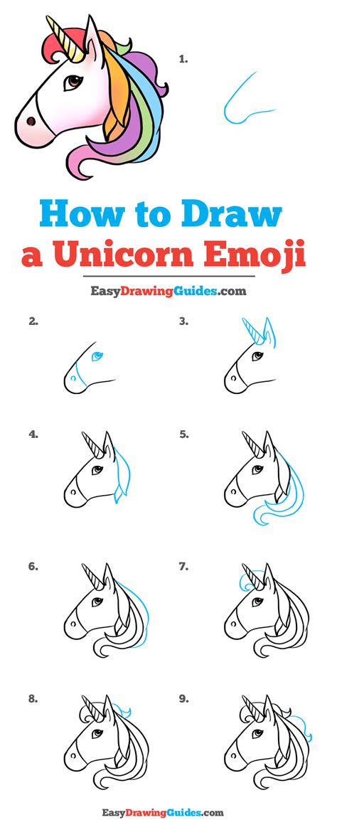 How To Draw A Unicorn Emoji Really Easy Drawing Tutorial Unicorn