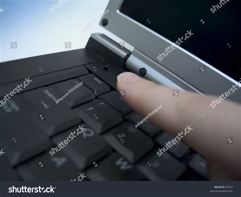 Finger About To Press The Escape Key On A Laptop Focus On The Esc Key