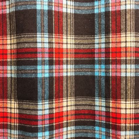 Vintage Brown Tartan Plaid Pattern Curtain Check Wool Blends Etsy