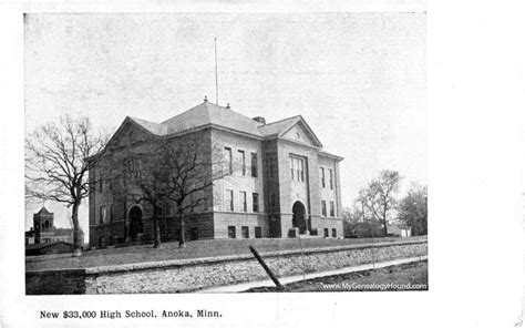 Anoka Minnesota High School 1909 Vintage Postcard Photo