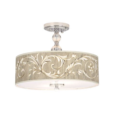 Giclee Gallery Country Cottage Ceiling Light Semi Flush Mount Fixture