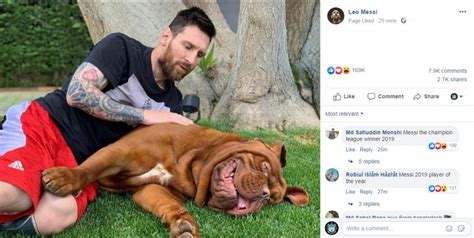 Lionel messi has shares a cuddle with his dog hulk. How Old Is Lionel Messi Dog