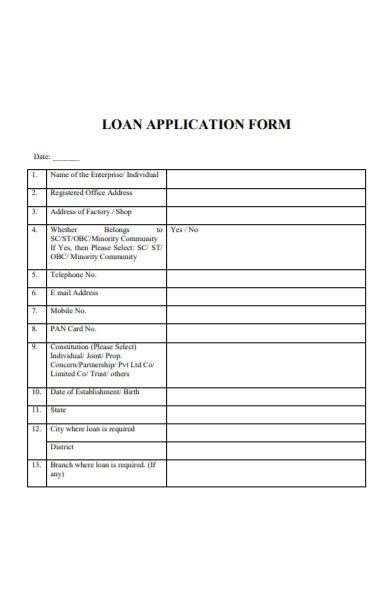 Free 55 Loan Forms In Pdf Ms Word Excel