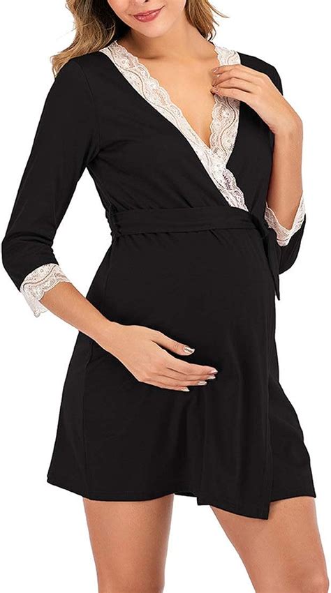 Womens Maternity Nursing Nightdress Breastfeeding Nightshirt Pregnancy