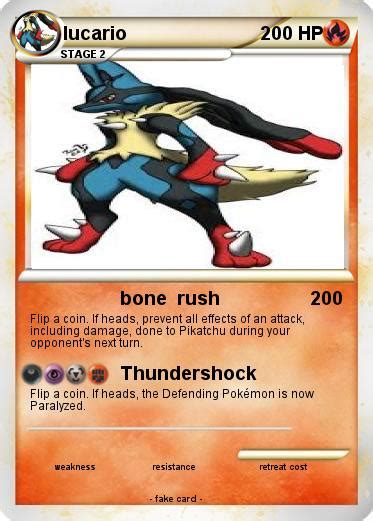 Pokémon Lucario 5478 5478 Bone Rush My Pokemon Card