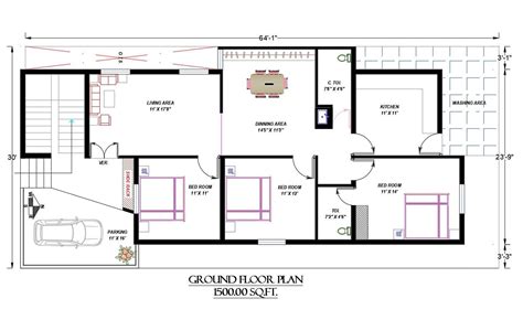 Ground Floor House Plan Dwg File Cadbull