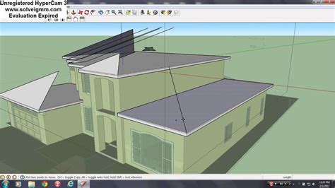 Complex Hipped Roof Construction In Sketchup Youtube